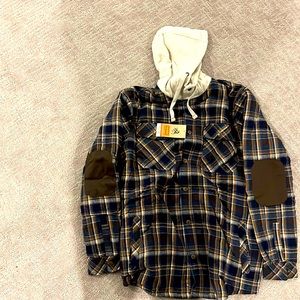 XL warm and fuzzy button up flannel jacket/hoodie.